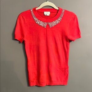 Kate Spade Pink Beaded Collar Women's Top